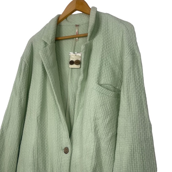 Free People Like A Cloud Blazer Light Green X-Large NWT - Picture 5 of 11